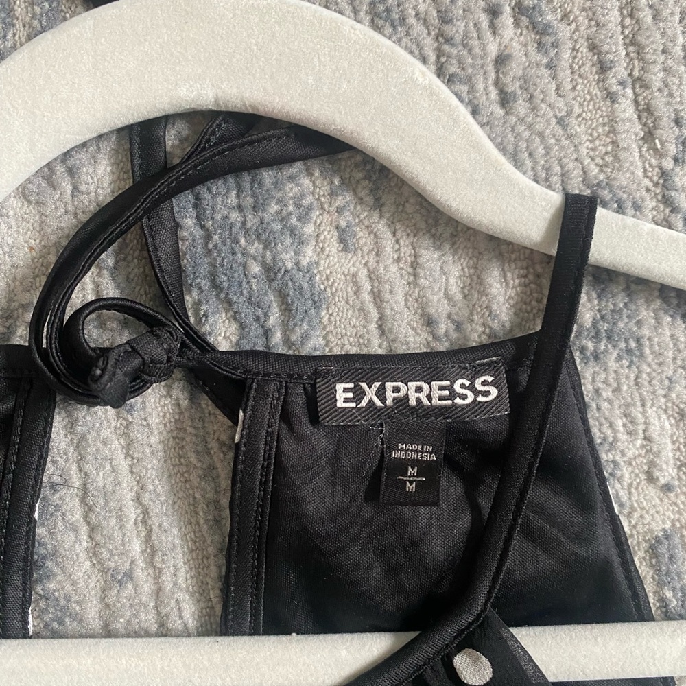 Express Black and White Polka Dot Halter Cami - Picture 2 of 3